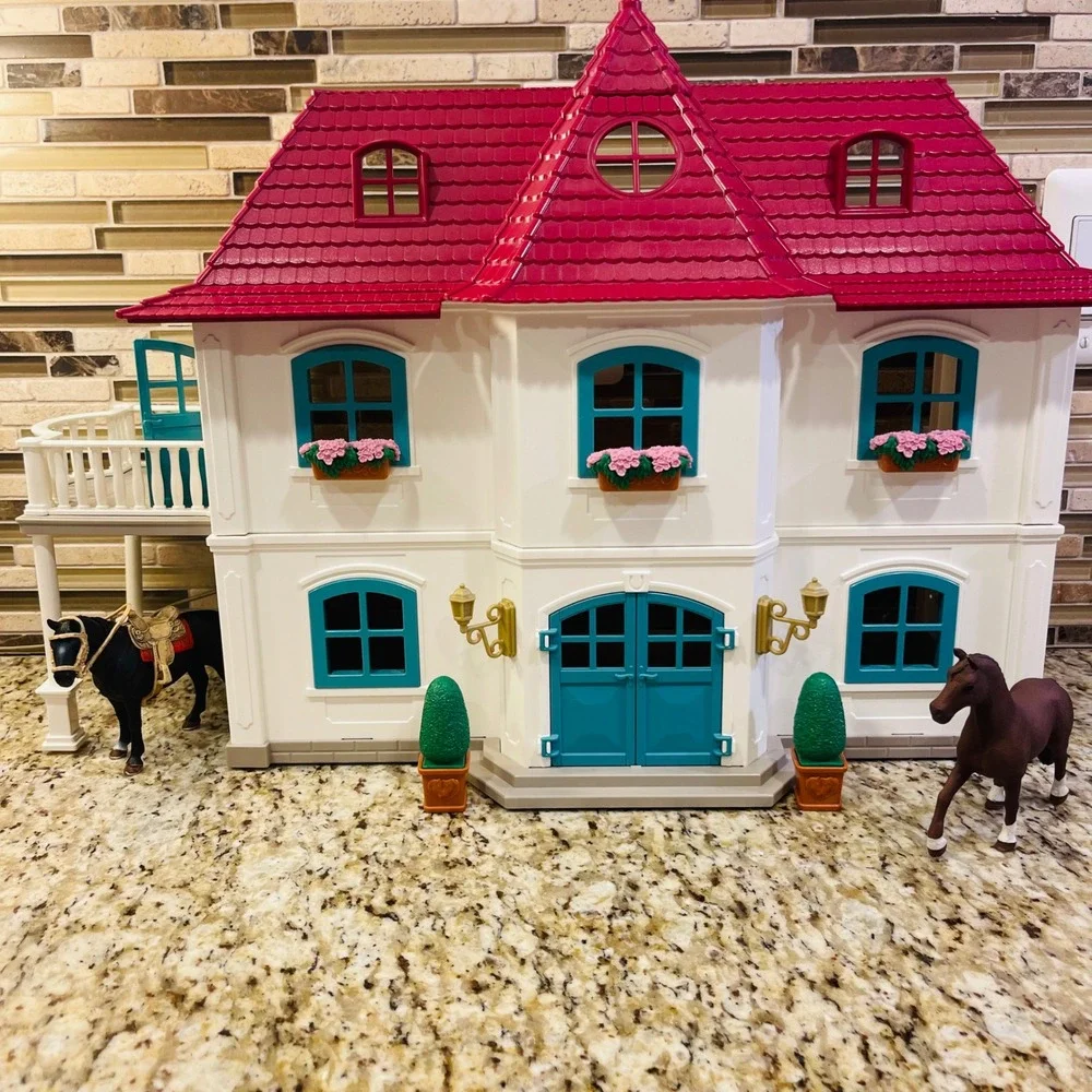 Schleich Horse Club Lakeside Country House and Stable Playset with Horses 42416